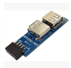 9针转双口USB2.0转接器 扩展与兼容的完美桥梁